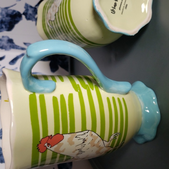 Urban Market By Gibson Charming Rooster Mugs - Green and Blue - Picture 5 of 12